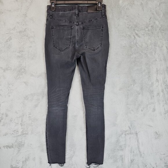 Madewell Curvy High Rise Skinny Jeans Womens Size 26 Gray Distressed Stretch - Picture 2 of 11